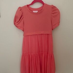 Bonnie Jean Coral Puff Sleeve Dress